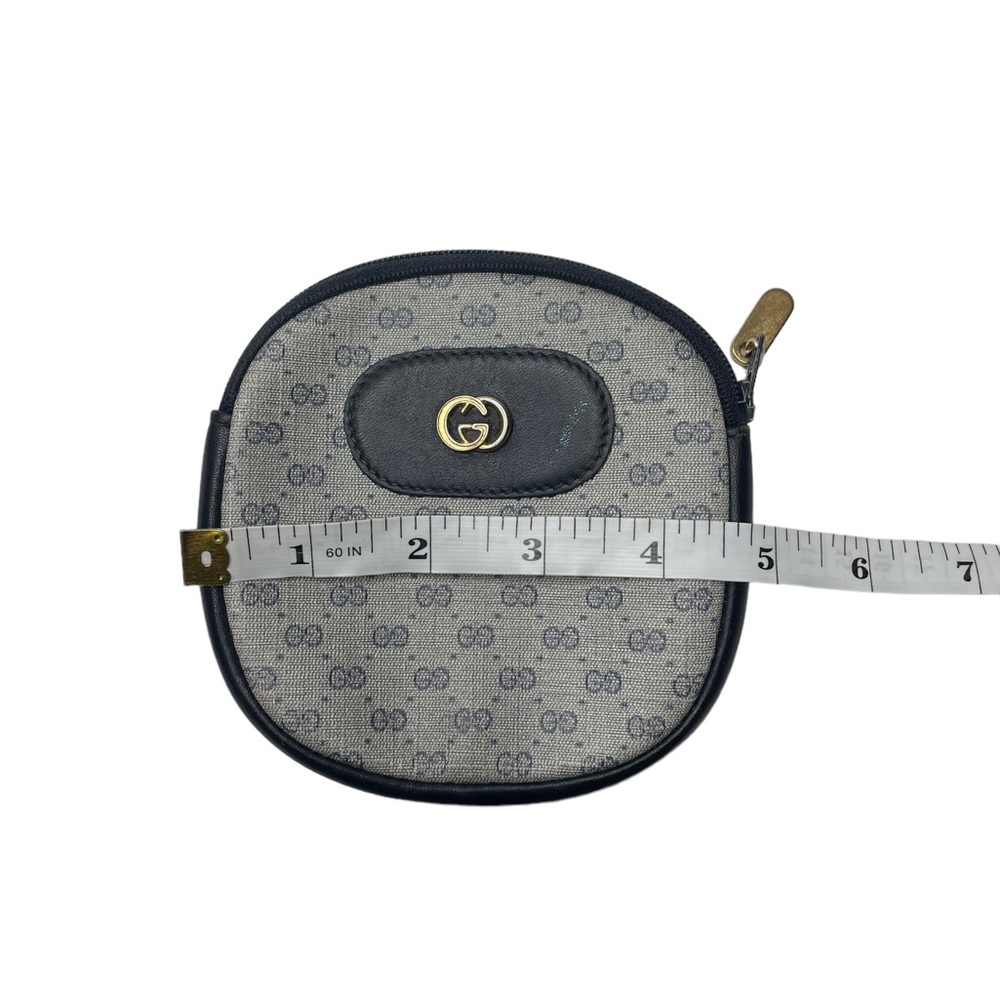 Gucci | Vintage GG Guccismw Logo Coin Purse in Navy Blue/Gold - Picture 9 of 10